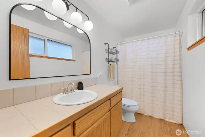 Bathroom attached to primary