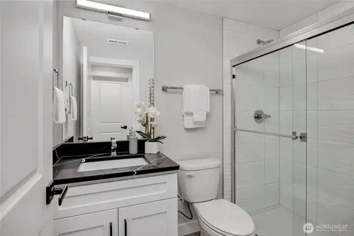 Connected bathroom on main floor (Model Home Lot C101)