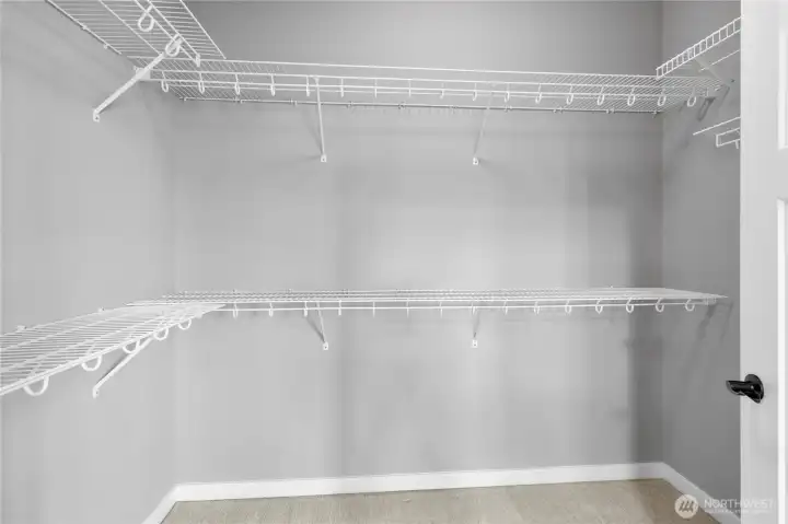 Walk-in closet in primary