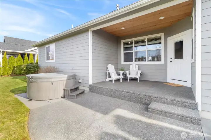 Hot tub to relax in after a long day