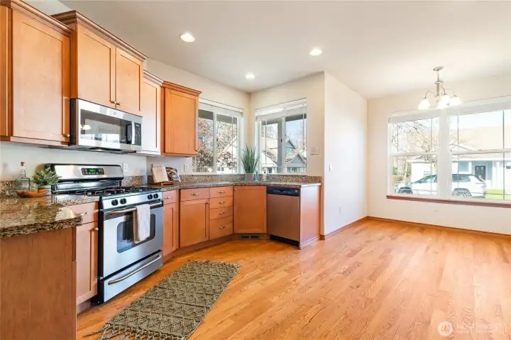 An abundance of windows fills the space with natural light, creating a bright and inviting atmosphere.