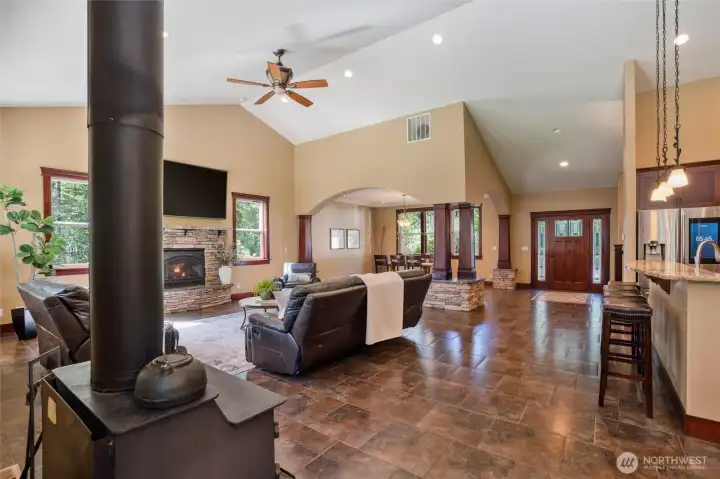 Main House - open concept living room/kitchen/dining room/living room