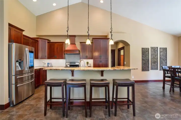 Main House -open concept kitchen with eating bar/ smart refrigerator / top of the line appliances