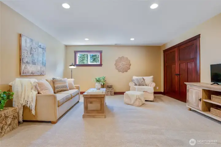 Main House - upstairs - rec-room w/doble doors game closet doubles as a linen closet