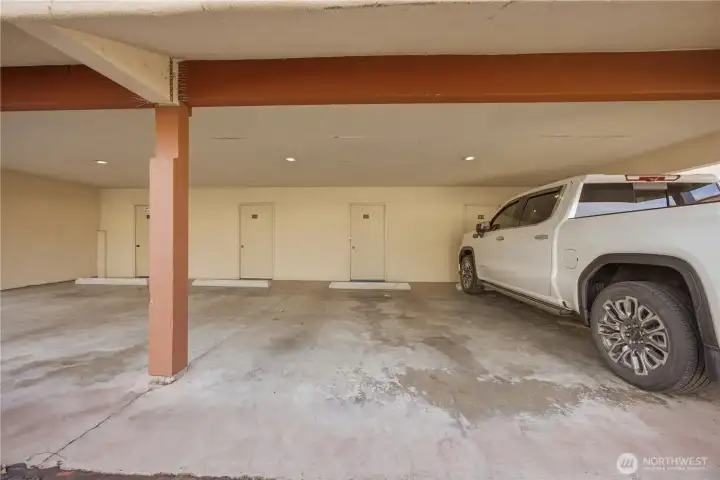 Carport with Storage Closet.