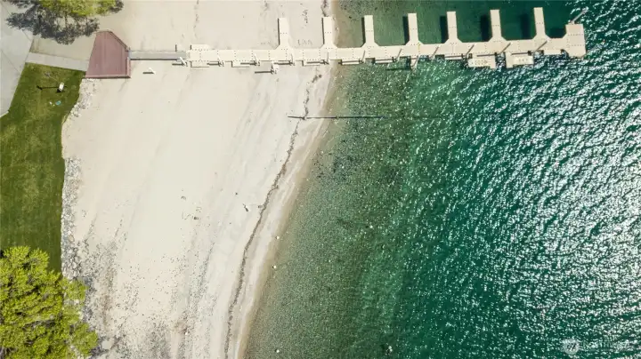 Day use dock & Beach. There is a 2hr tie up limit. The dock was replaced 2025 photos are older.