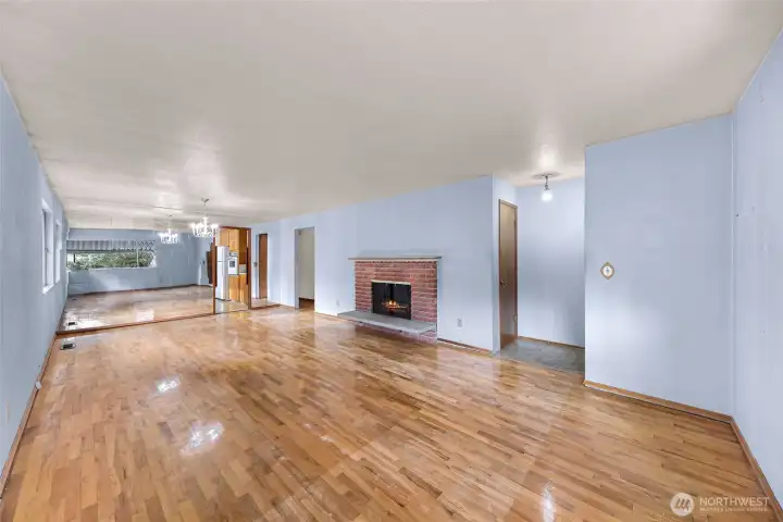 Newly uncovered hardwood floors!