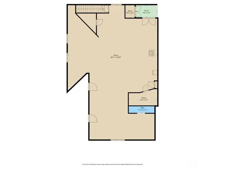 Upper floor where you enter the property. Large open space.