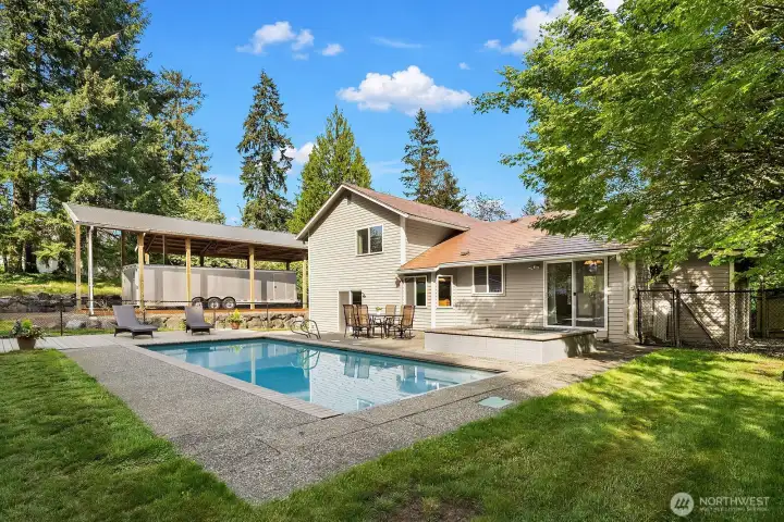 Fully fenced Gunite pool and spa.