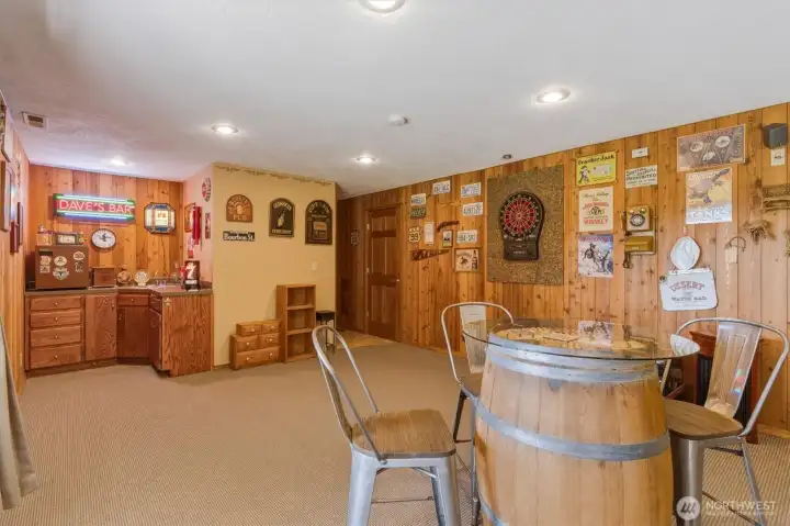Daylight basement with tons of storage.