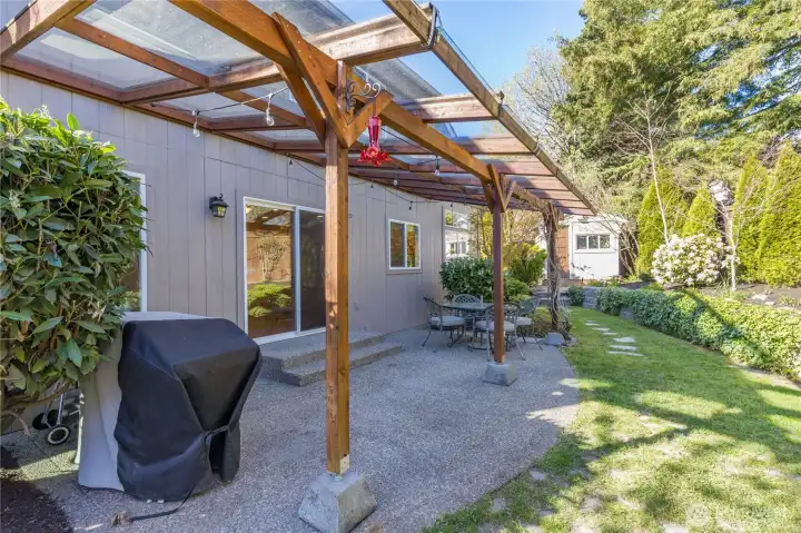 Expansive covered back patio