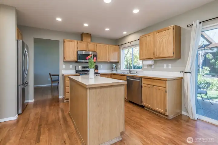 Bright kitchen with convenient island