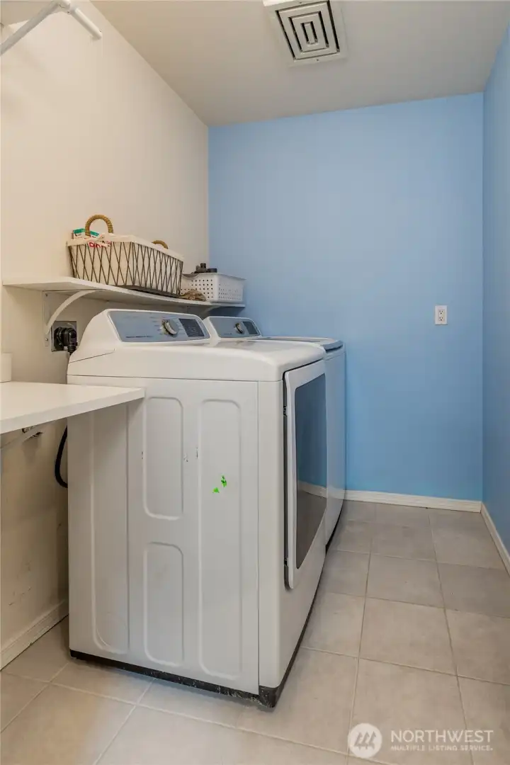 Convenient upstairs laundry room