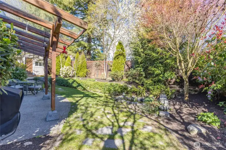 Excellent privacy in this beautiful yard