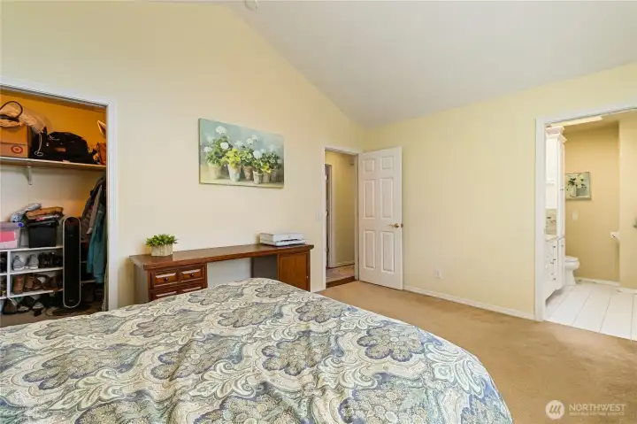 walk in closet and bathroom in the primary suite. walk in closet and bathroom in the primary suite.