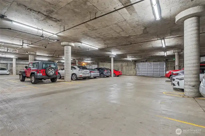 Secure, underground parking with one reserved space for YOU.