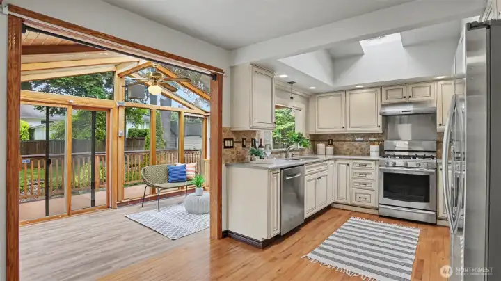 The stunning sunroom filled with abundant natural light.