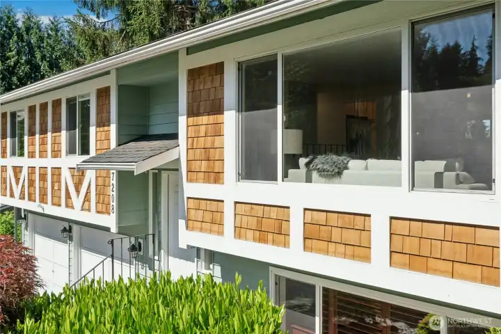 Cedar shingled exterior maintaining original 1976 design.