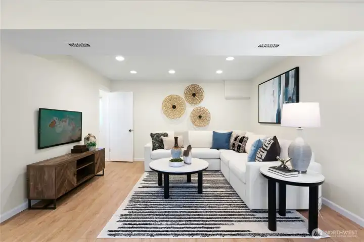 TV area, recreation room lower level