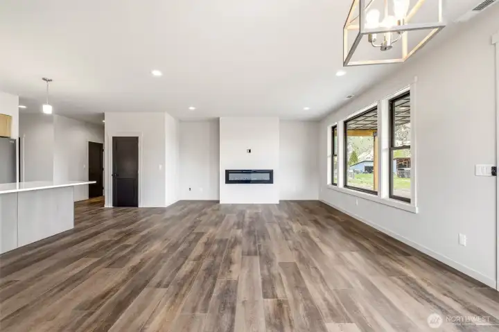 Open concept with ample space for living, dining, and more.