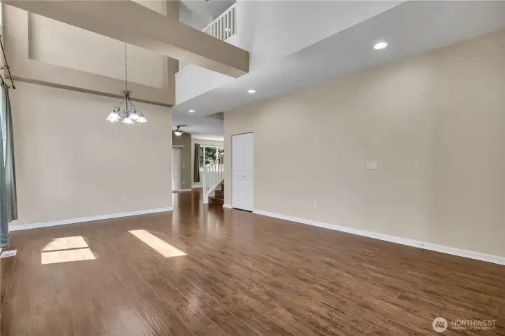 Another view of this space. Upstairs landing overlooks this and connects all the spaces. Another view of this space. Upstairs landing overlooks this and connects all the spaces.