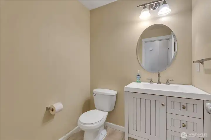 Powder room on main floor. Powder room on main floor.