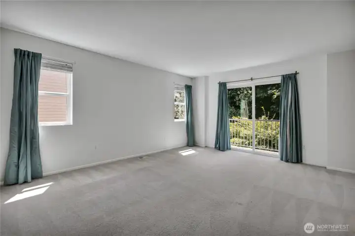 XL primary suite overlooks the backyard and greenbelt. Ensuite bathroom and walk in closet. XL primary suite overlooks the backyard and greenbelt. Ensuite bathroom and walk in closet.