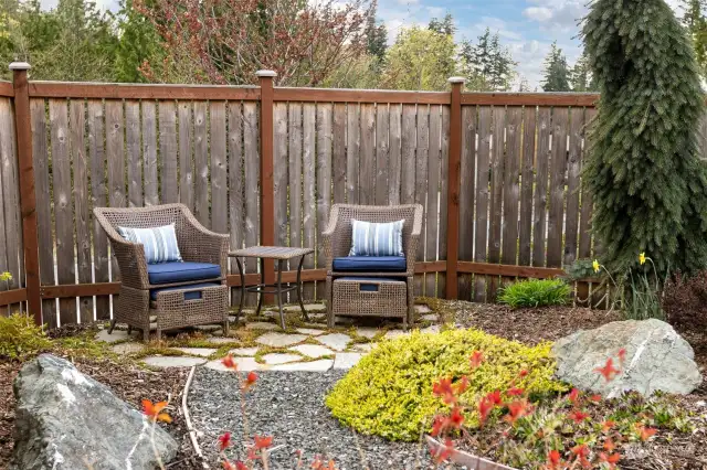 There area a few special flagstone patios and this is one of them that is perfect for watching the sunsets!