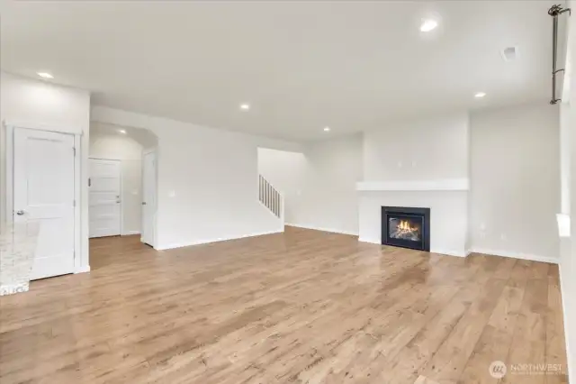 Huge Living Room With Gas Fireplace