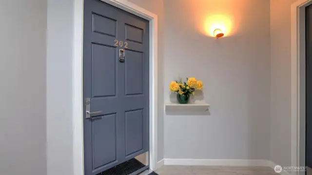 Nice entry with just one other unit on same floor.