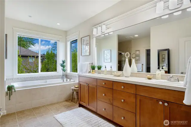 luxurious soaking tub.