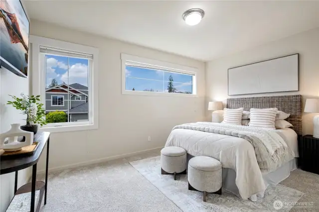 Spacious forth Bedroom with a west facing window