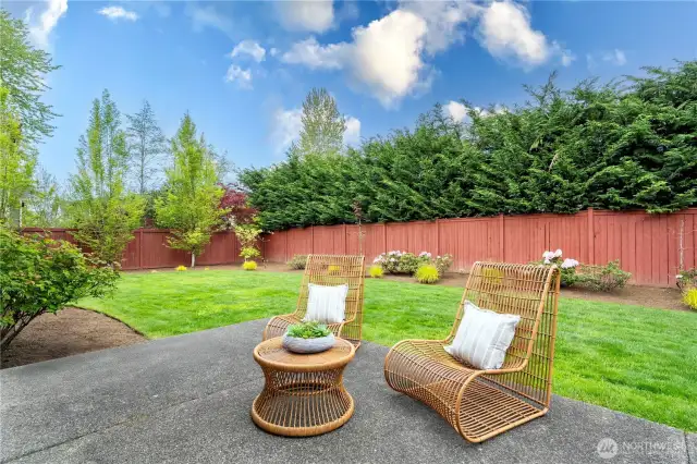 Spacious, level yard with plenty of room to enjoy.