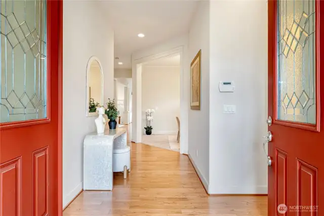 Bright and spacious entryway with high ceilings