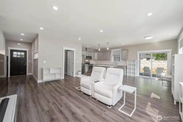 Large open concept living room.