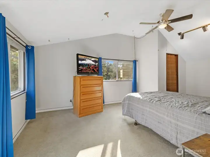 The primary bedroom with ensuite is the entire upstairs.