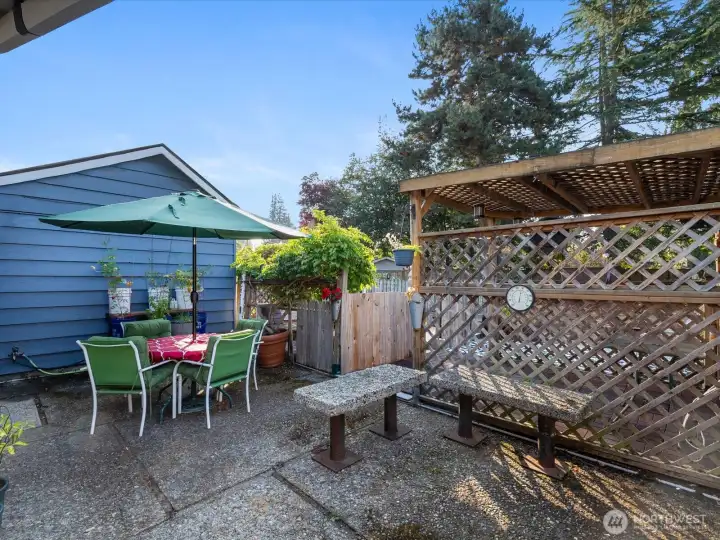 Enjoy the back patio for grilling or relaxing.
