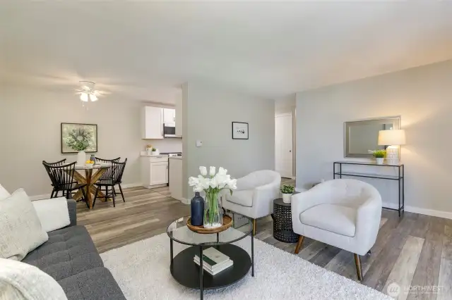 Open, circular floor plan adds to effortless living.