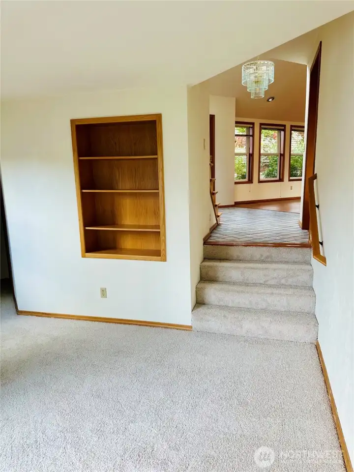Built in bookshelf.