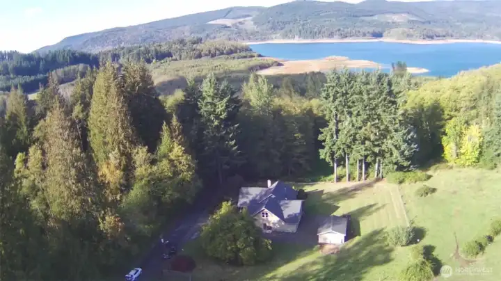 View of home and Riffe lake. Great fishing, boating, relaxing lake.