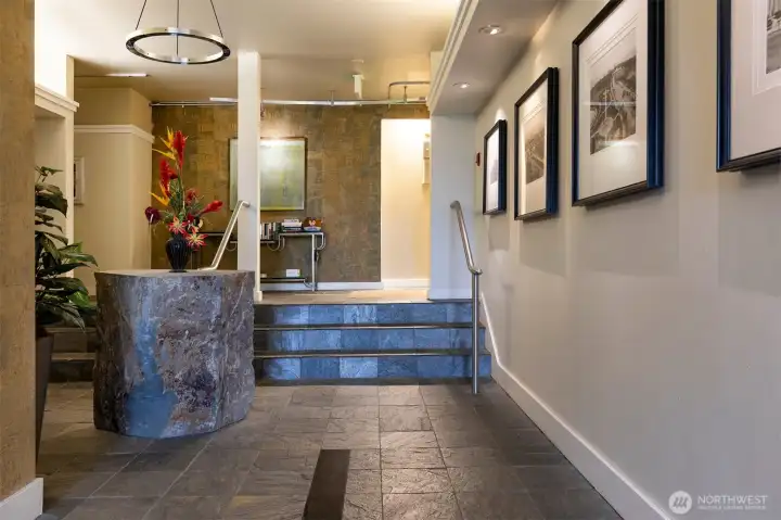 Lobby entry (There is also level-entry from the parking area on the back of the building)