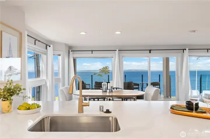 Enjoy the view from the light and bright kitchen.