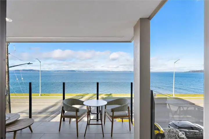 The covered deck was recently completely overhauled with new decking, new infinity glass railing and new siding.