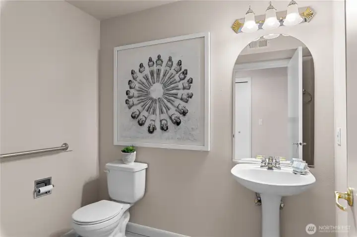 The second full bathroom is spacious and includes a shower/tub.