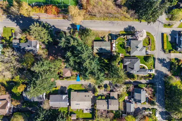Another bird's eye view of the property is shown here, from a higher vantage point.
