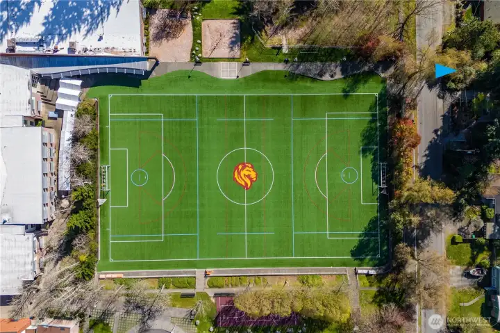 The new homeowner may enjoy having a front row view to soccer and lacrosse games across the street in the playfield at Lakeside Middle School.