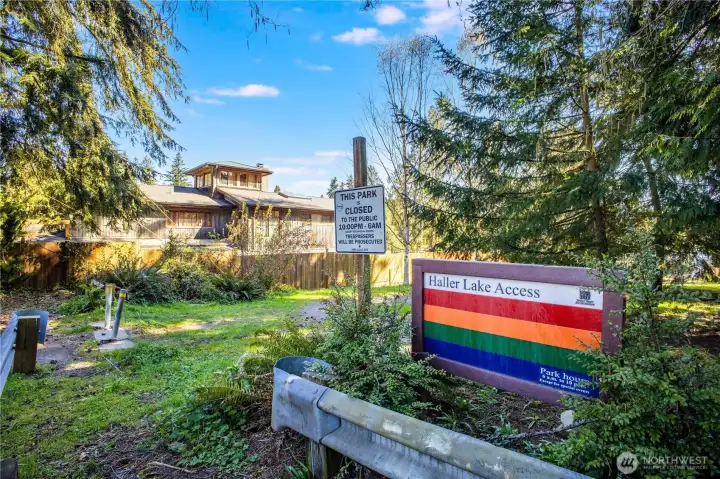 Another local amenity is Haller Lake. There's a public park with access to the lake.