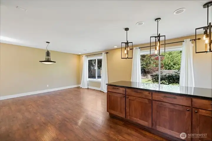 Kitchen view looking towards dining room