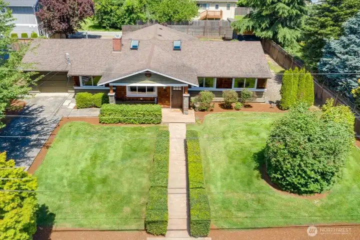 Large lot with gorgeous mature landscaping.