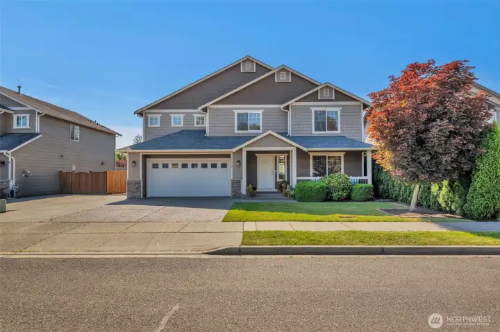 A neighborhood of large homes on large lots.
